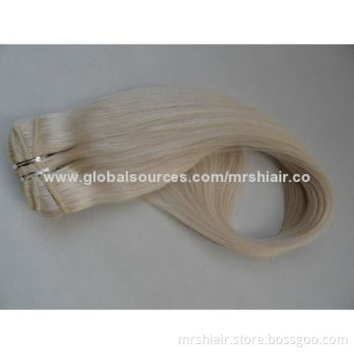 20-inch Blond Color Straight Brazilian Clip-in Hair